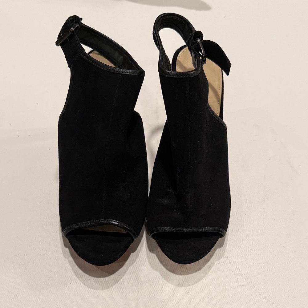 Via Spiga Black Peep-Toe Heels